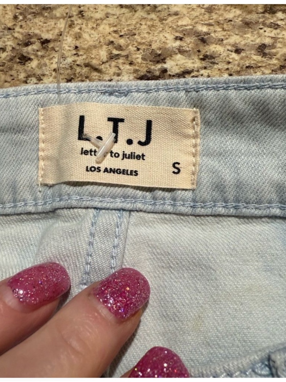 High-Rise Light Blue Frayed Hem Jean Shorts - Picture 4 of 10